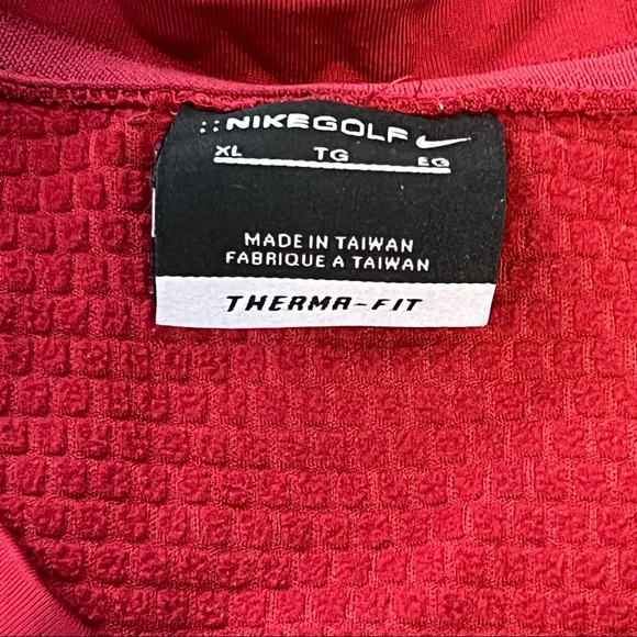 Nike Golf Therma-Fit Fleece Pullover Sweater XL Dark Red - Picture 6 of 6
